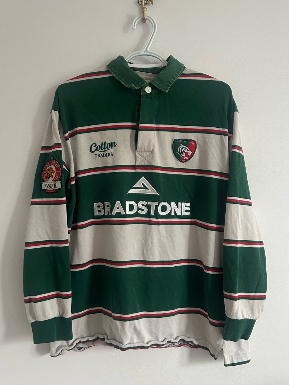 Leicester Tigers Rugby Polo Jersey Cotton Traders Men's Size L
